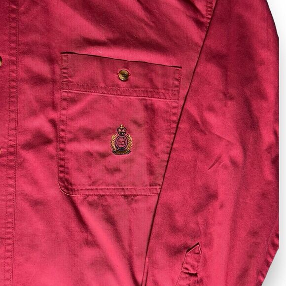 Bugle Boy Vintage Dark Red Long Sleeve Button Up Shirt Logo Pocket Men’s Size M - Picture 3 of 8
